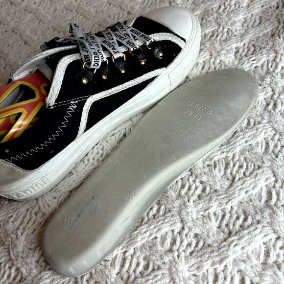Dior Walk'n'Dior Women's Sneakers Black/White Canvas Sz 7‎ (39-40) Low Top Shoes - Picture 11 of 12